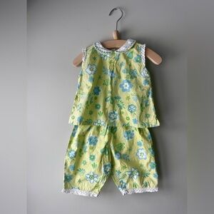 Zyno | Lime Green Two Piece Floral Set